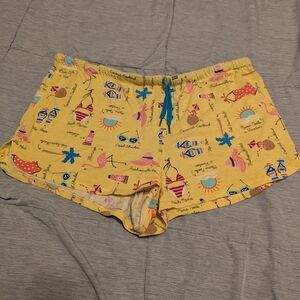 Yellow Printed Women's Shorts